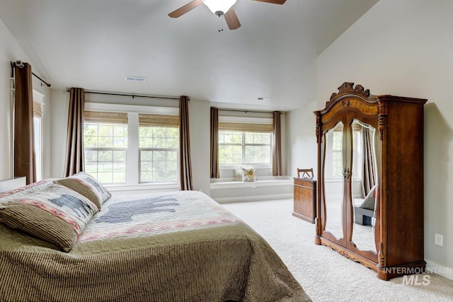 12507 N Humphreys Way, Boise, ID 83714 - bedroom featuring carpet, lofted ceiling, and ceiling fan