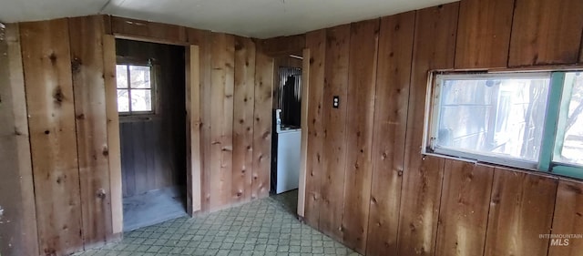 interior space with wood walls