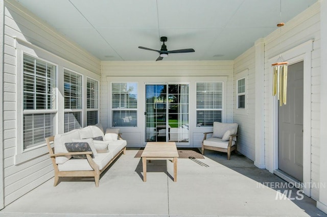 8344 Partridge Dr, Nampa, ID 83686 - view of patio / terrace with ceiling fan and an outdoor hangout area