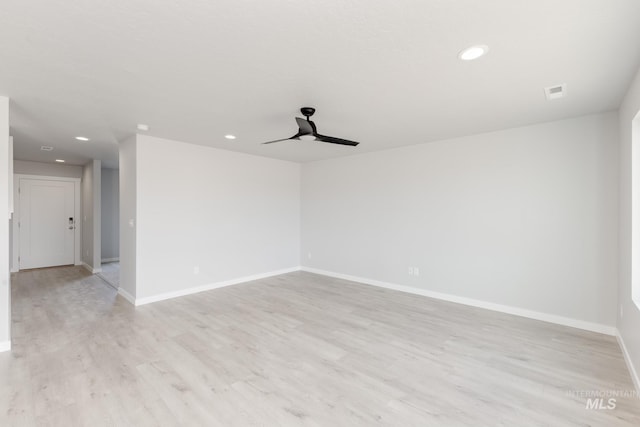 2351 W Opalite Dr, Kuna, ID 83634 - empty room with ceiling fan, recessed lighting, light wood-style flooring, and baseboards