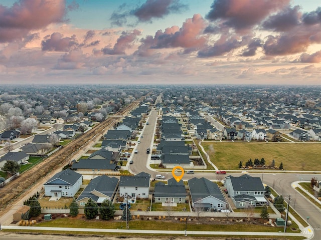 drone / aerial view featuring a residential view