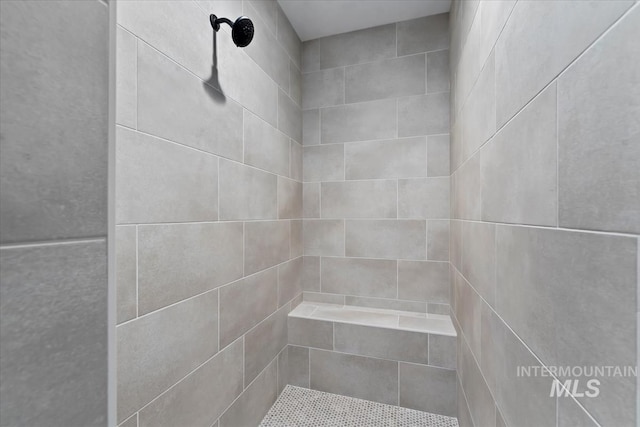 interior details featuring tiled shower