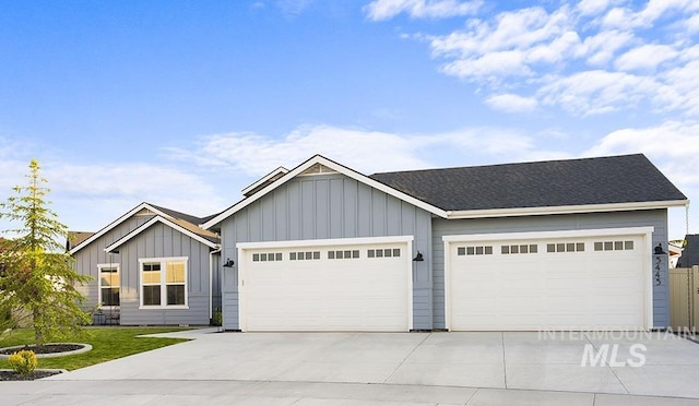 5445 S Mesa Trail Pl, Meridian, ID 83642 - single story home featuring board and batten siding, a garage, and driveway