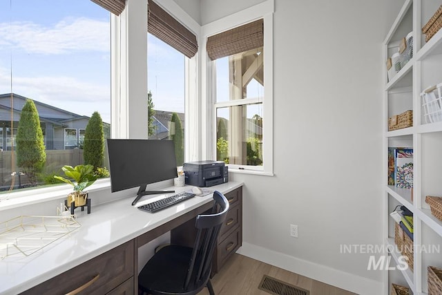 5445 S Mesa Trail Pl, Meridian, ID 83642 - office space featuring plenty of natural light, wood finished floors, and baseboards
