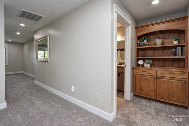 570 E Ocelot, Meridian, ID 83646 - hallway with light carpet, baseboards, and recessed lighting