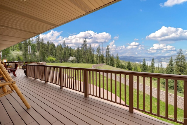 deck featuring a yard