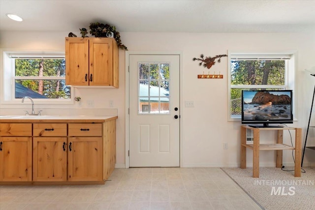 104 Sky Ridge Dr, Garden Valley, ID 83622 - kitchen featuring a sink, light countertops, healthy amount of natural light, and baseboards