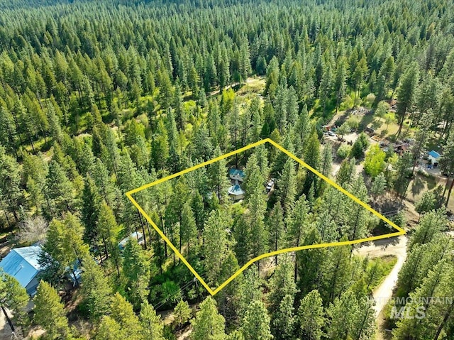 104 Sky Ridge Dr, Garden Valley, ID 83622 - aerial view of property's location featuring a forest and property boundaries highlighted