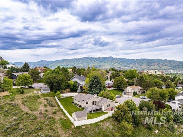 bird's eye view featuring a mountain view