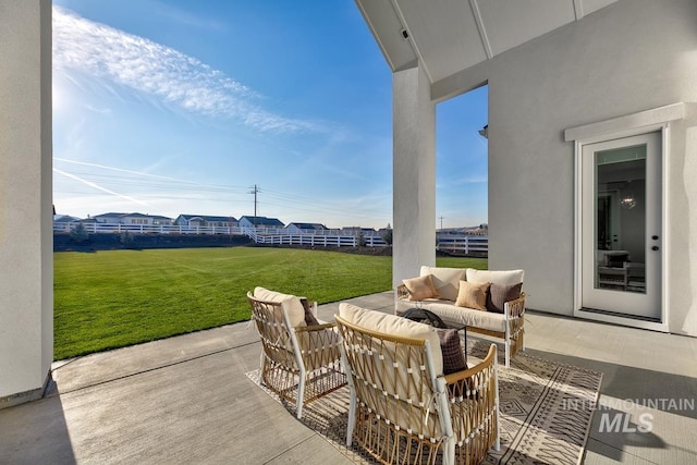 view of patio with an outdoor living space