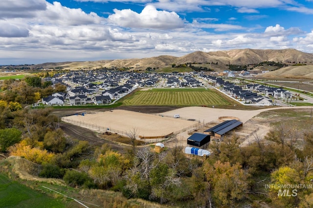 aerial view featuring a mountain view