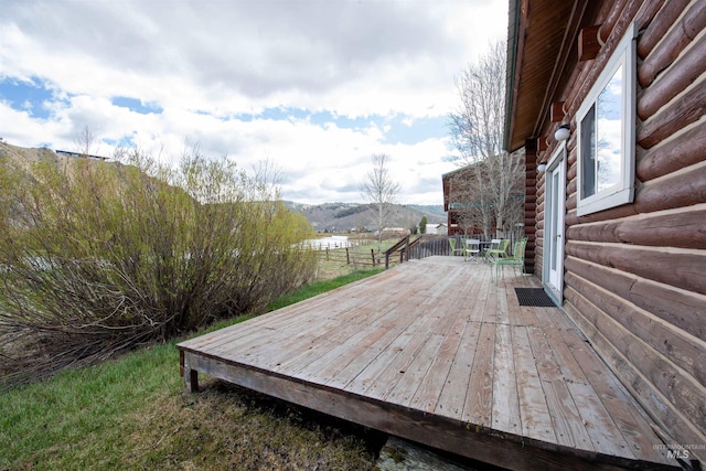 130 Valley Creek Rd, Stanley, ID 83278 - deck with a mountain view