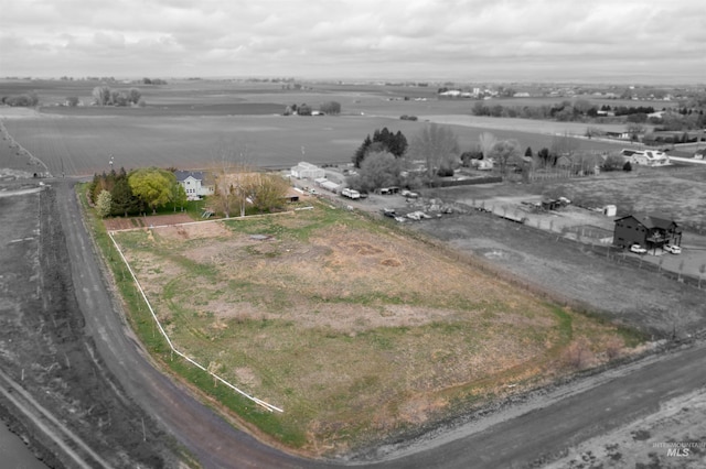 bird's eye view with a rural view