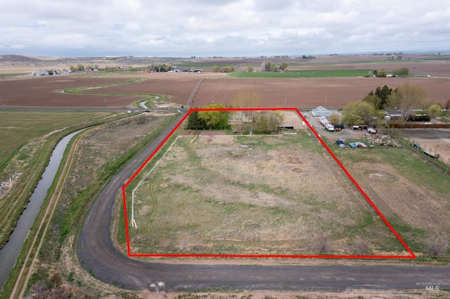 drone / aerial view with a rural view