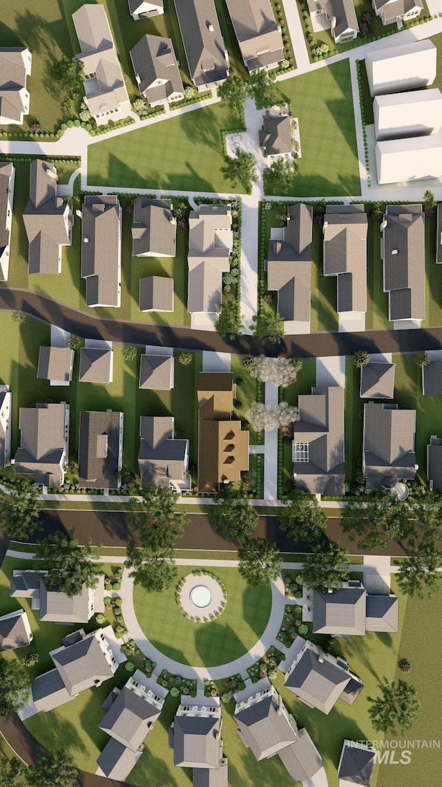 aerial view featuring a residential view