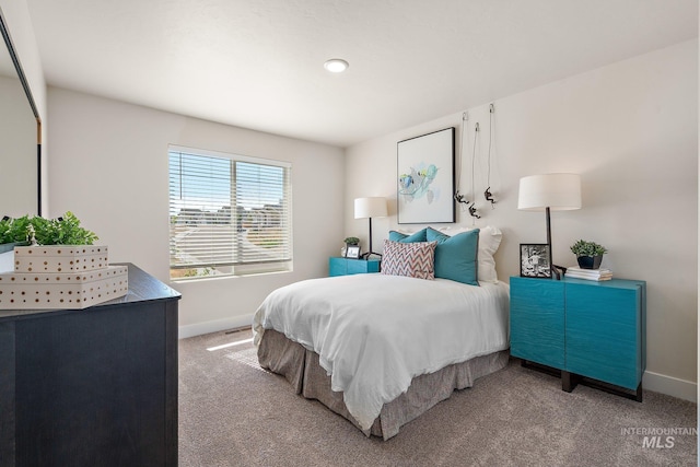 1210 Stirling Meadows Ct, Middleton, ID 83644 - bedroom featuring baseboards, light colored carpet, and recessed lighting