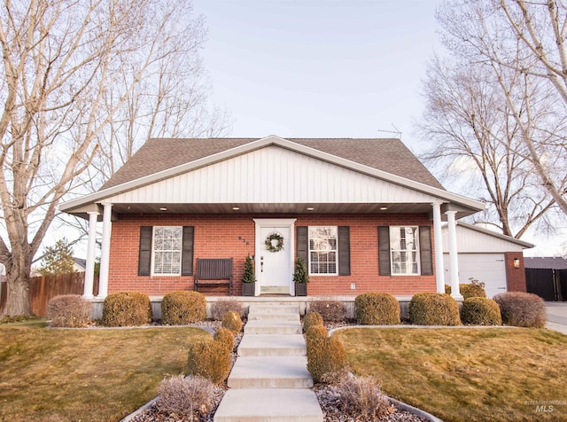 view of front of house with a front yard