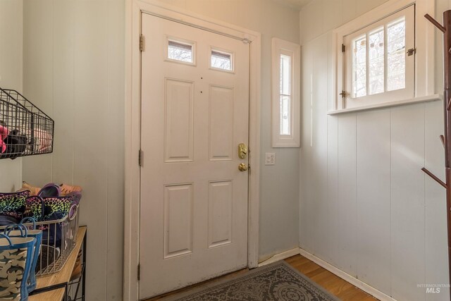 entrance foyer featuring wood finished floors