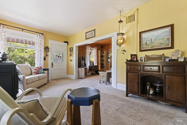 view of carpeted living room