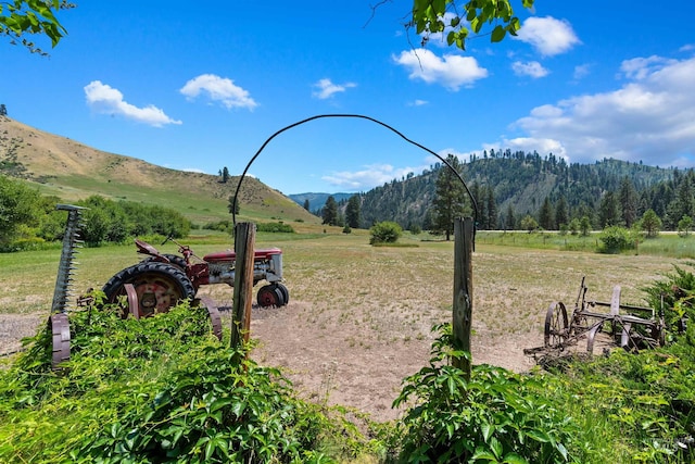 mountain view with a rural view