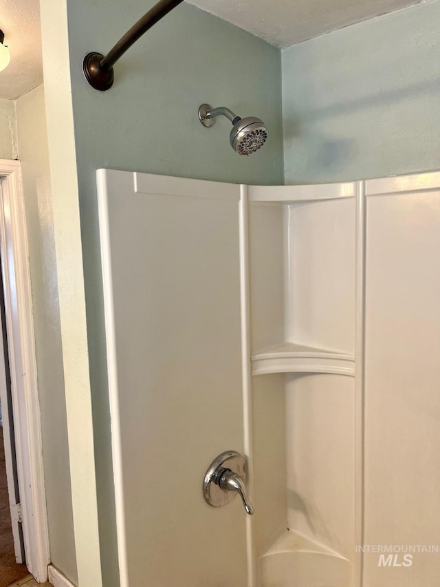 interior details featuring a shower
