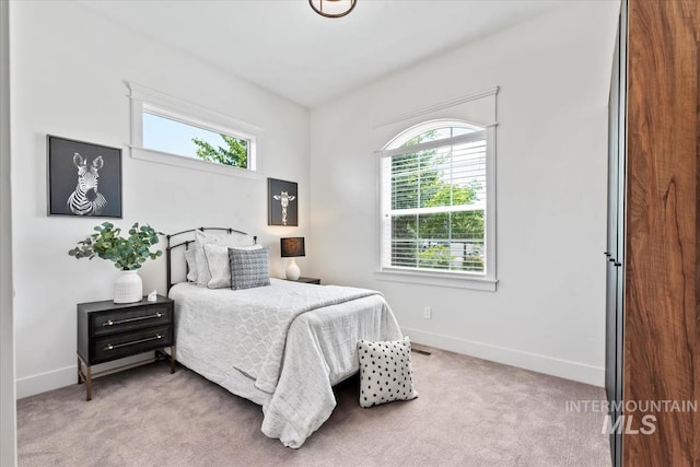 1552 W Windbreaker Ln, Eagle, ID 83616 - bedroom featuring multiple windows, light carpet, and baseboards