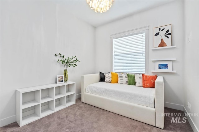 1552 W Windbreaker Ln, Eagle, ID 83616 - carpeted bedroom featuring a chandelier and baseboards