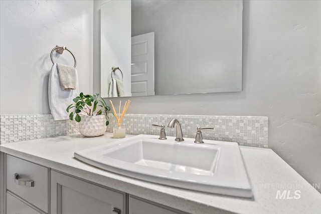1552 W Windbreaker Ln, Eagle, ID 83616 - bathroom view of decorative backsplash and vanity