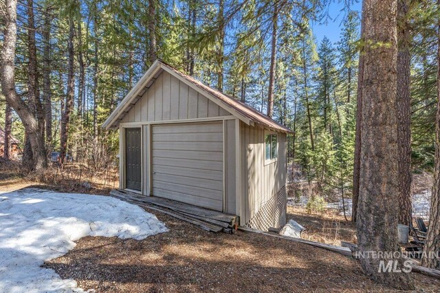 view of shed