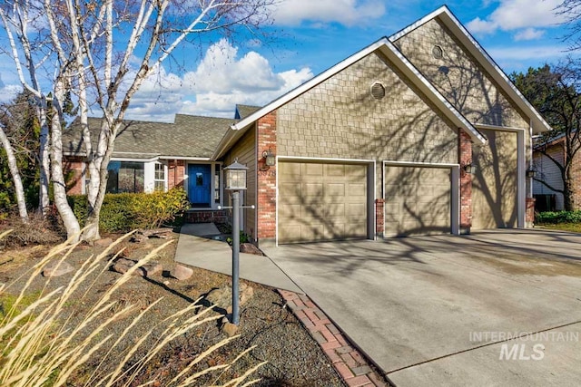 view of front property with a garage