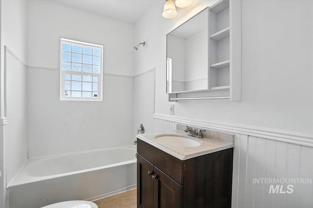 101 E 2nd St, Emmett, ID 83617 - full bath featuring vanity and a wainscoted wall