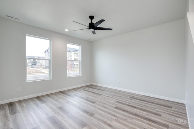 2839 N Rocky Bottom Way, Kuna, ID 83634 - spare room featuring baseboards, light wood-type flooring, visible vents, and recessed lighting