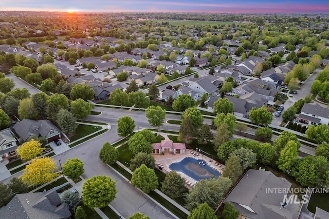 3023 E Tusa St, Meridian, ID 83642 - aerial view of residential area featuring a pool area