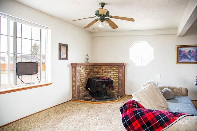 134 Maple Ave, Hansen, ID 83334 - living room featuring carpet and ceiling fan