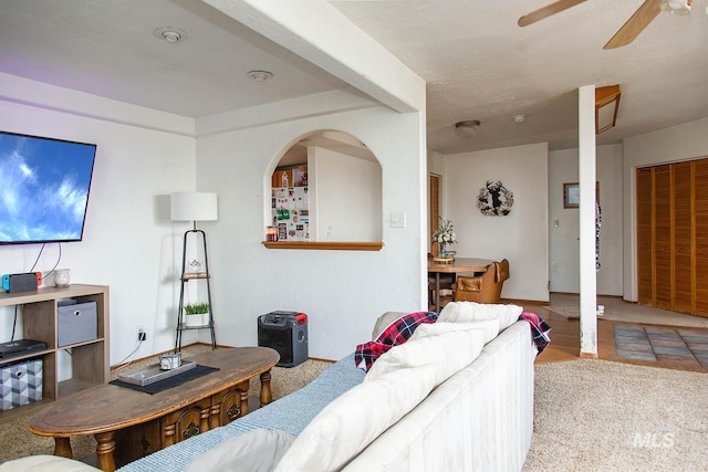 134 Maple Ave, Hansen, ID 83334 - living area with ceiling fan