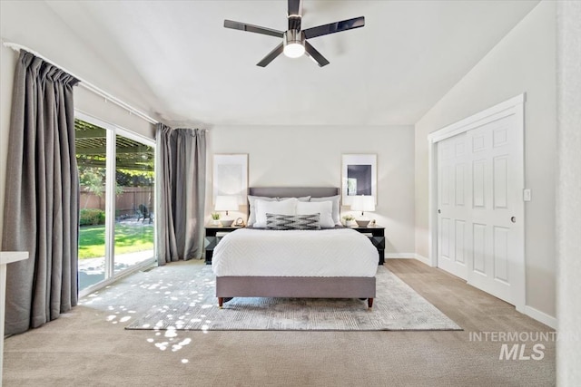 6472 S Liveoak Pl, Boise, ID 83716 - carpeted bedroom with access to exterior, a ceiling fan, and baseboards