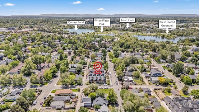 2919 W Jordan Unit 2, Boise, ID 83702 - aerial view of residential area featuring a water and mountain view