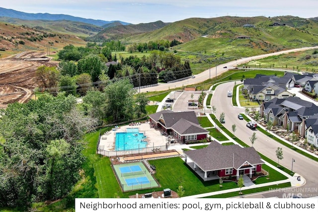 11684 N 23rd Ave, Boise, ID 83714 - drone / aerial view of a pool and a mountainous background