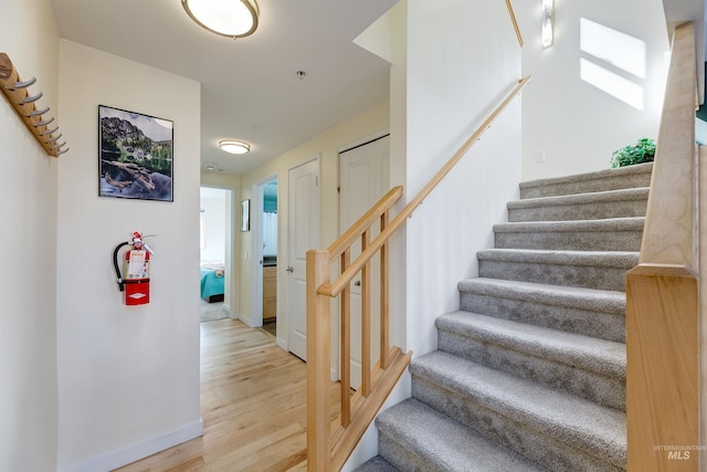 502 S 15th St # 104, Boise, ID 83702 - stairway with wood finished floors and baseboards