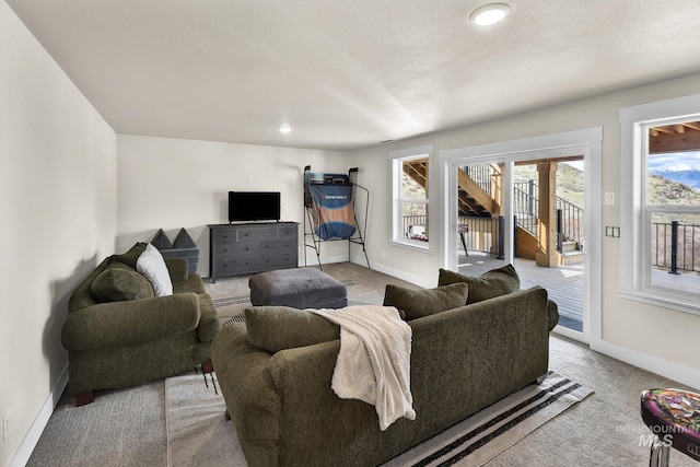 44 Shoemaker Dr, Horseshoe Bend, ID 83629 - living area with carpet floors and baseboards