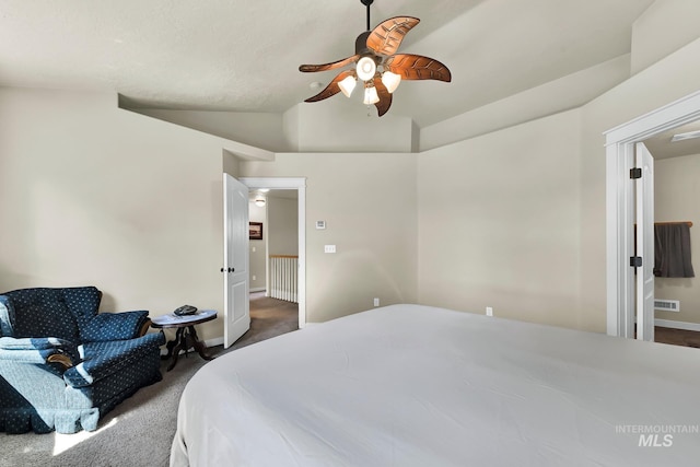 3031 N Christian Way, Meridian, ID 83646 - bedroom with carpet flooring, lofted ceiling, and ceiling fan