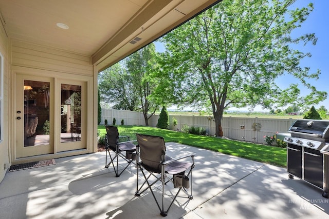 3031 N Christian Way, Meridian, ID 83646 - fenced backyard featuring grilling area and a patio