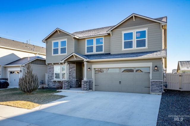 craftsman-style house with a garage