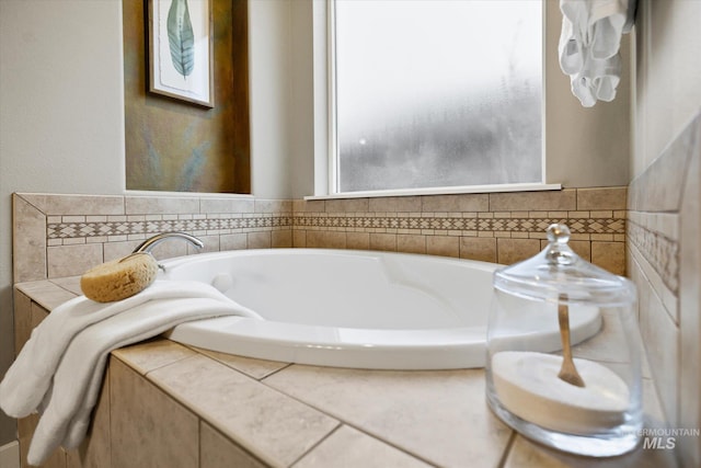 bathroom with a washtub