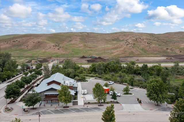 aerial view featuring a mountain view