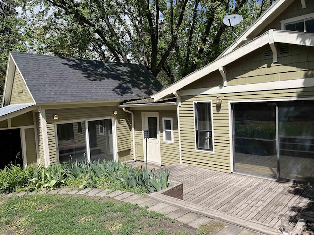 909 E 6th, Moscow, ID 83843 - back of property with a deck and a shingled roof