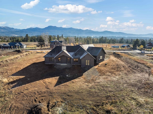 bird's eye view with a mountain view