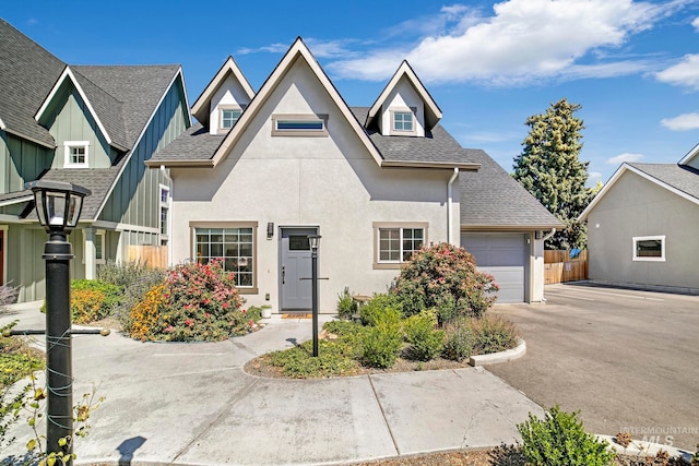 view of front of home with a garage