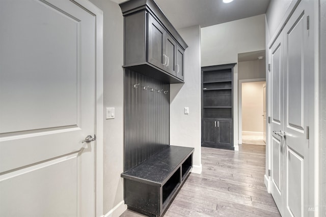 mudroom featuring light hardwood / wood-style floors