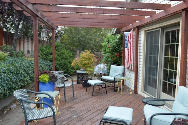 deck with a pergola